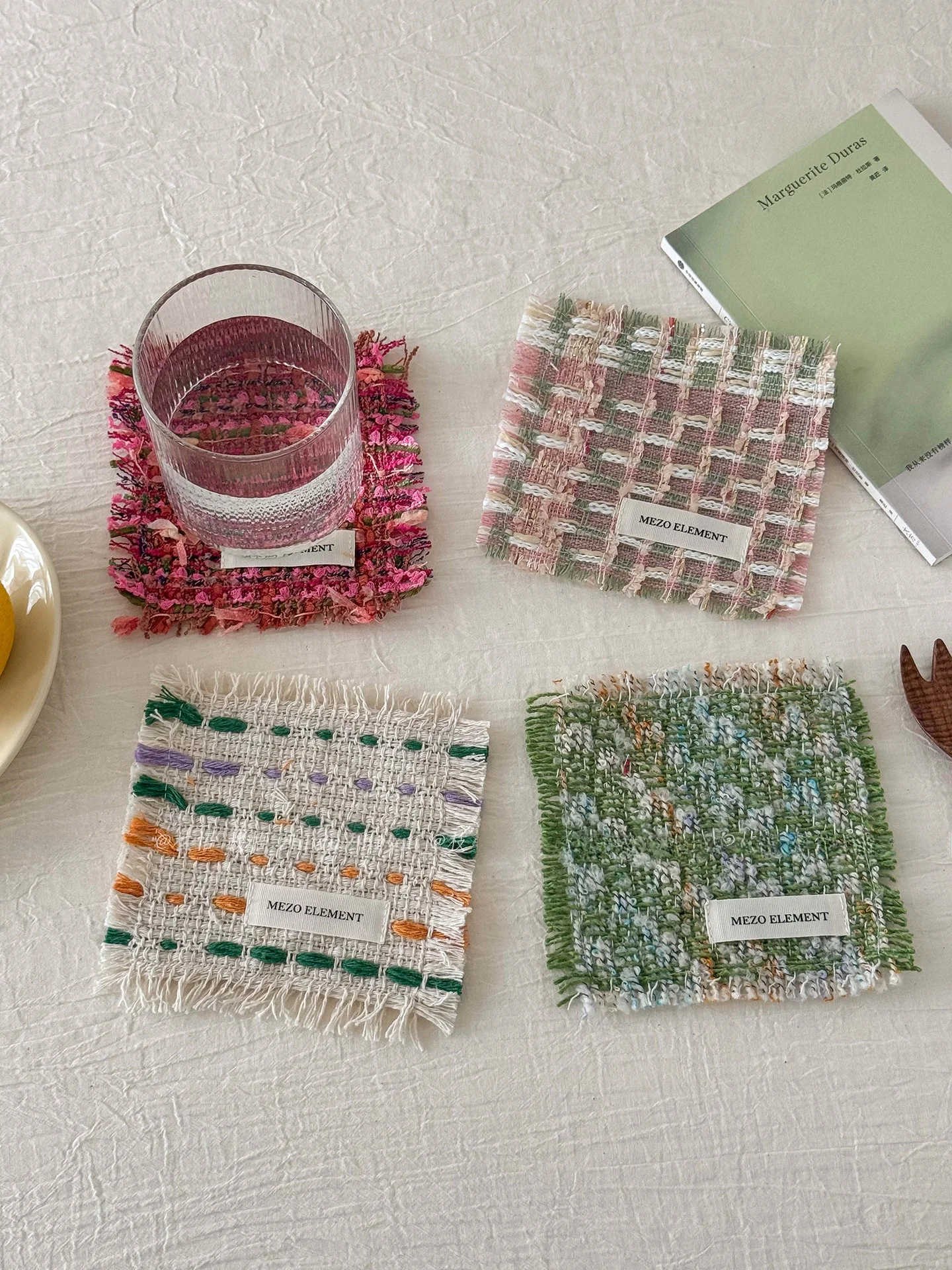 Monet Garden Coaster Immersive Art Tassel Decorative Mat Coffee Shop Props Photography Props Country Style Fabric Coaster