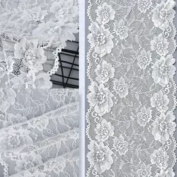 3\5 Yards 21cm Black White Lace Fabric DIY Crafts Sewing Decoration Accessories For Garments Elastic Lace Trim