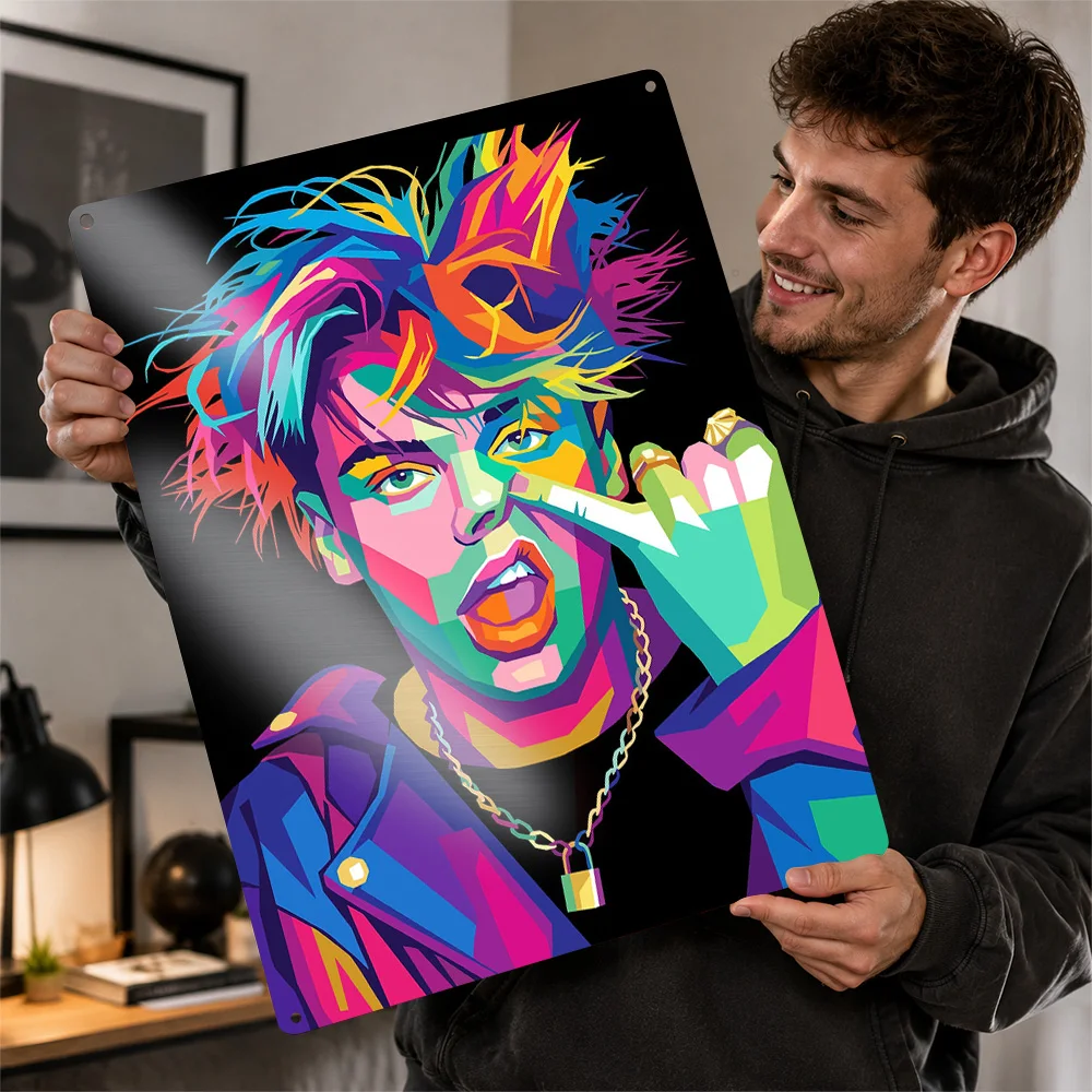 Yungblud Pop Portrait Aluminum Poster Personalized Metal Sign Alternative Stage Design Wall Art Appeals To Guitar Music Lovers