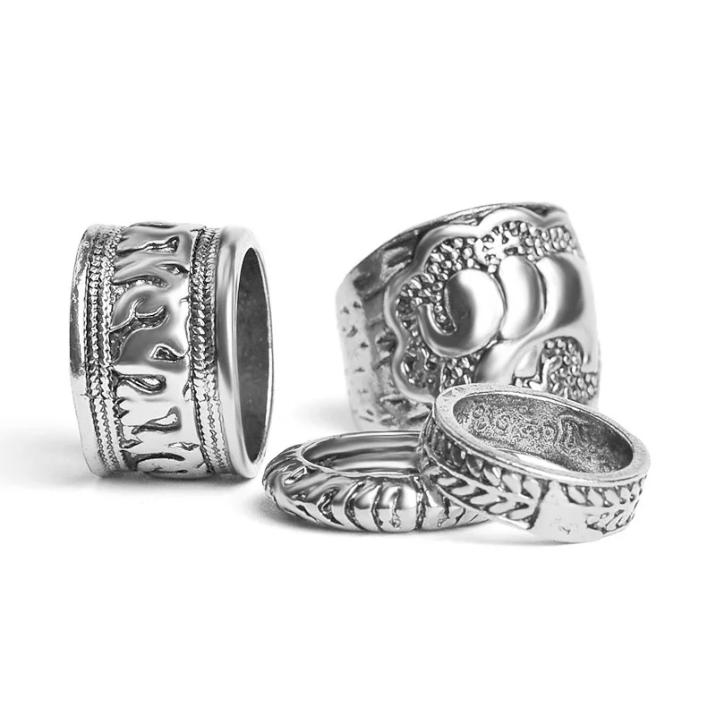 Bohemian Fashion Style 4Pcs/Set Rings Vintage Jewelry Carving Elephant Totem Leaf Rings Set For Women Party Gift