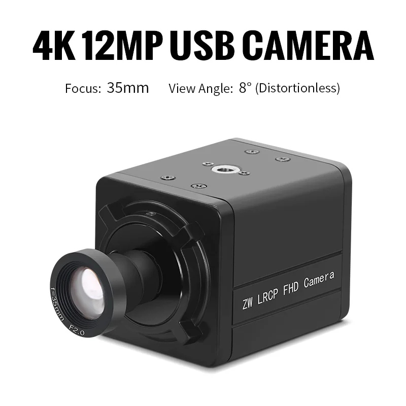 14209 5600 imx577 12MP 35mm 8degree No Distortion Lens UVC protocol 4K USB free drive Mini HD camera for video conference