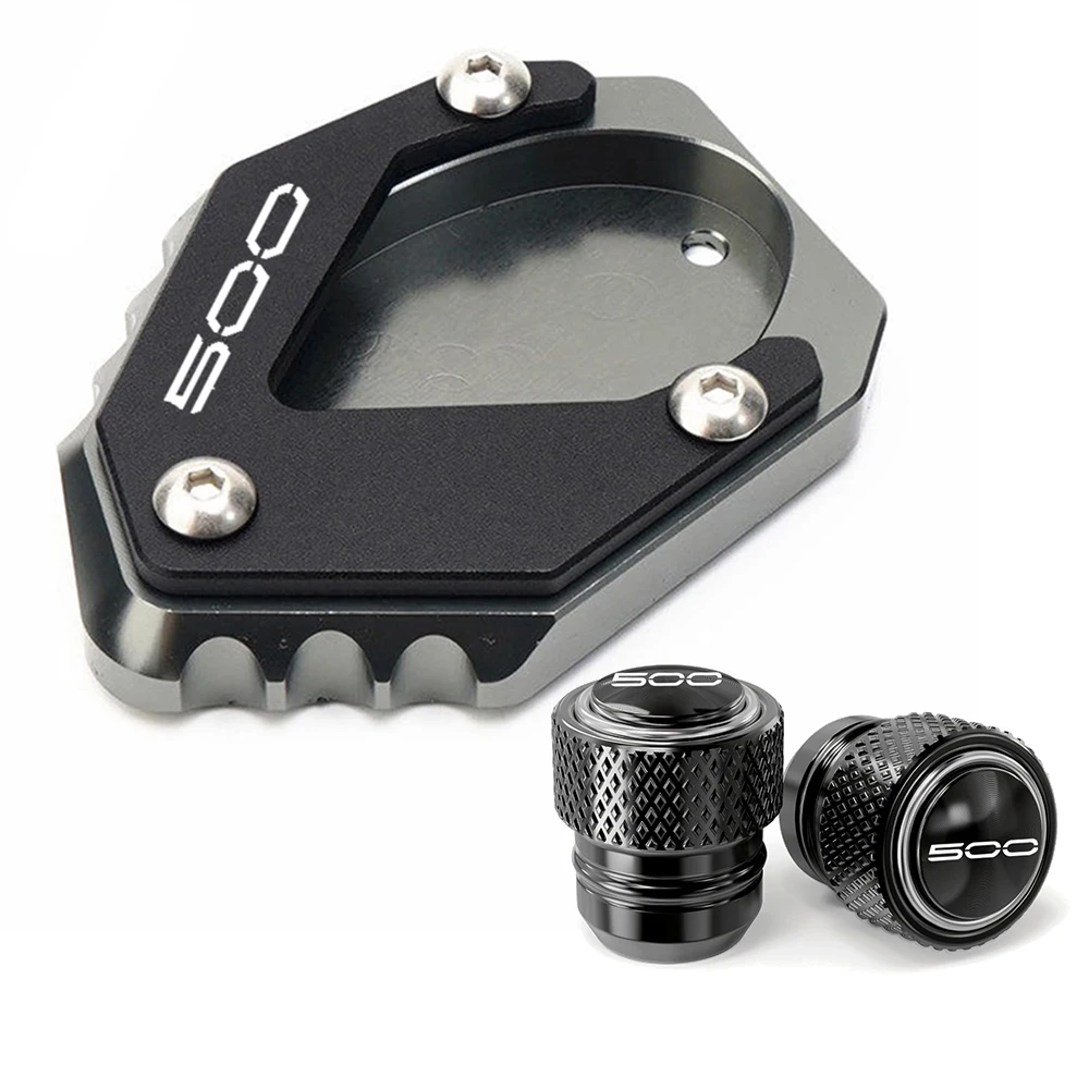 For Kawasaki Ninja 500 Z500 SE 2024 2025 Accessori Motorcycle side stand Extended support pads Ninja500 Eliminator500 valve caps