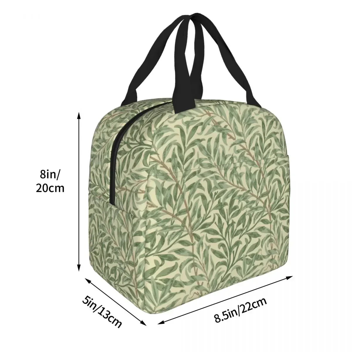 William Morris Willow Boughs Insulated Lunch Bag Thermal Bag Meal Container Vintage Green Plant Portable Tote Lunch Box Food Bag