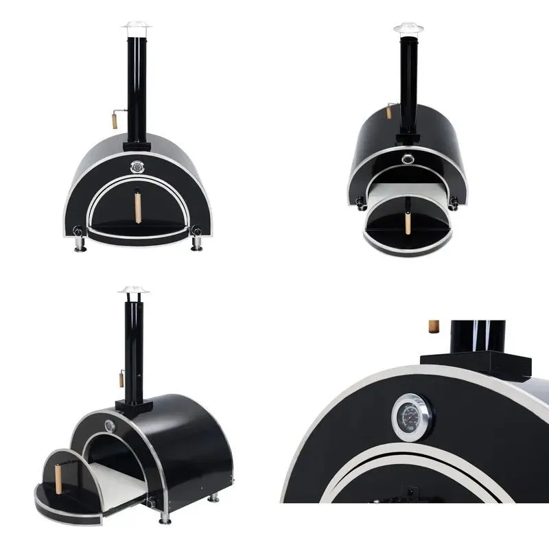 16 Inch Gas Steel Pizza Oven Luxury Modern Matte Finish Outdoor Dome Design Portable Wood Fired Style for Backyard Camping