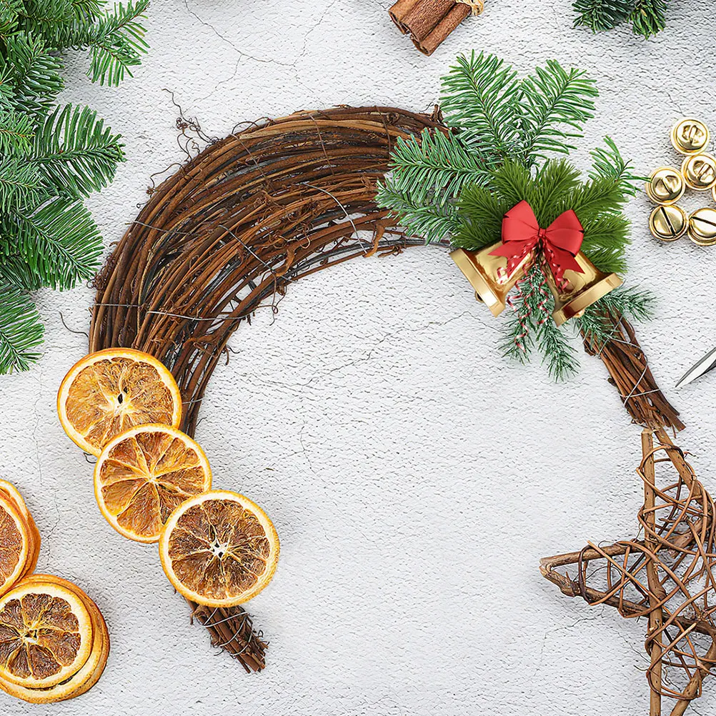 

3 Pcs DIY Moon Shaped Wreath Moon-shaped Handicrafts Rattan Ring Crafting Supplies