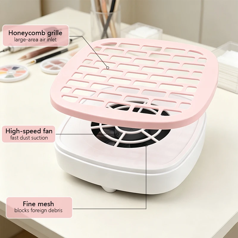 Portable Nail Art Dust Collector Usb Powered Fan Strong Suction Low Noise Nail Dust Machine Replaceable Filter Nail Polishing
