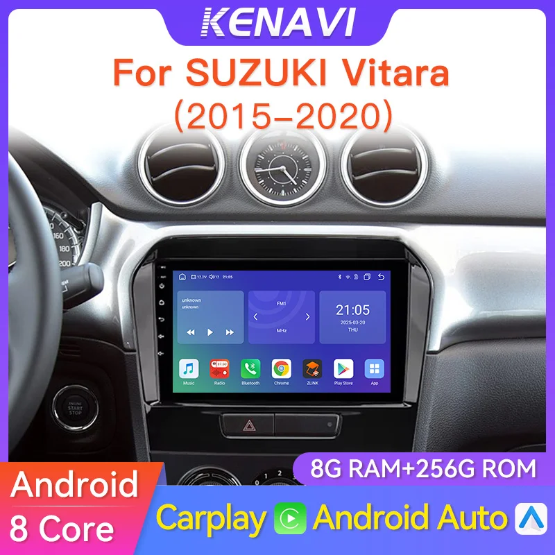 2 Din Car Stereo Radio For Suzuki Vitara 2015-2020 Lntelligent Multimedia Video Player GPS Carplay Android Auto Head Unit Screen