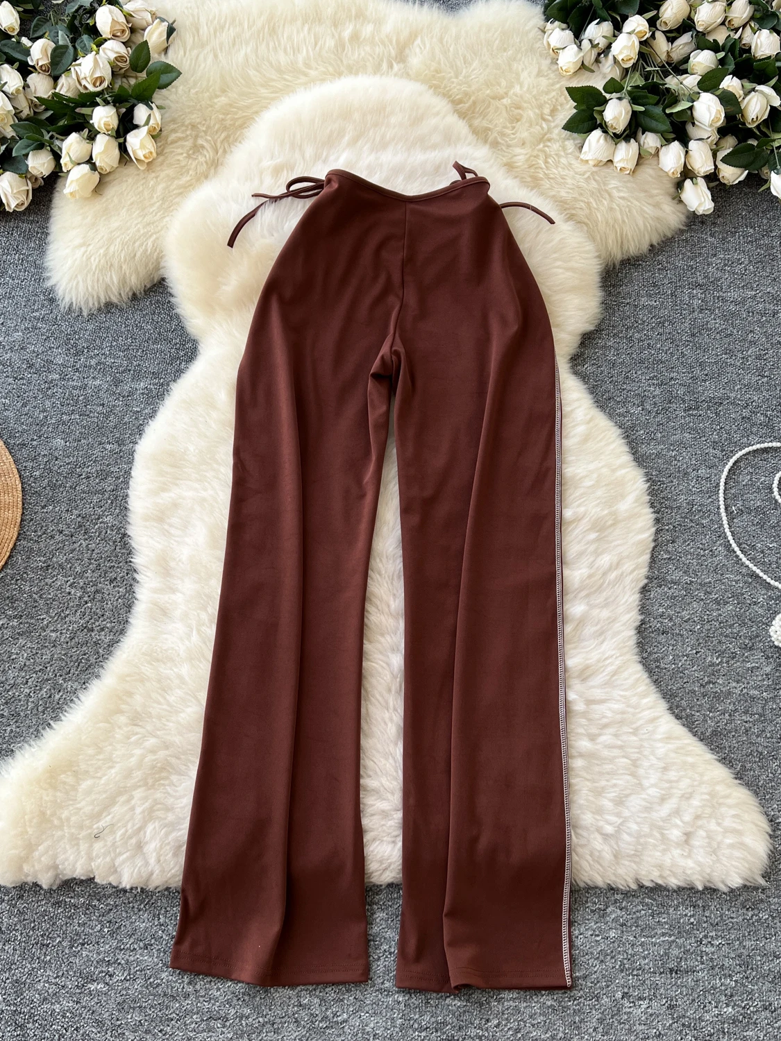 ارتفاع الخصر الجوف خارج السراويل النسائية الصيف اليوغا الرياضة تشديد التخسيس بعقب تغطي السراويل الطويلة غير المتماثلة الكورية...