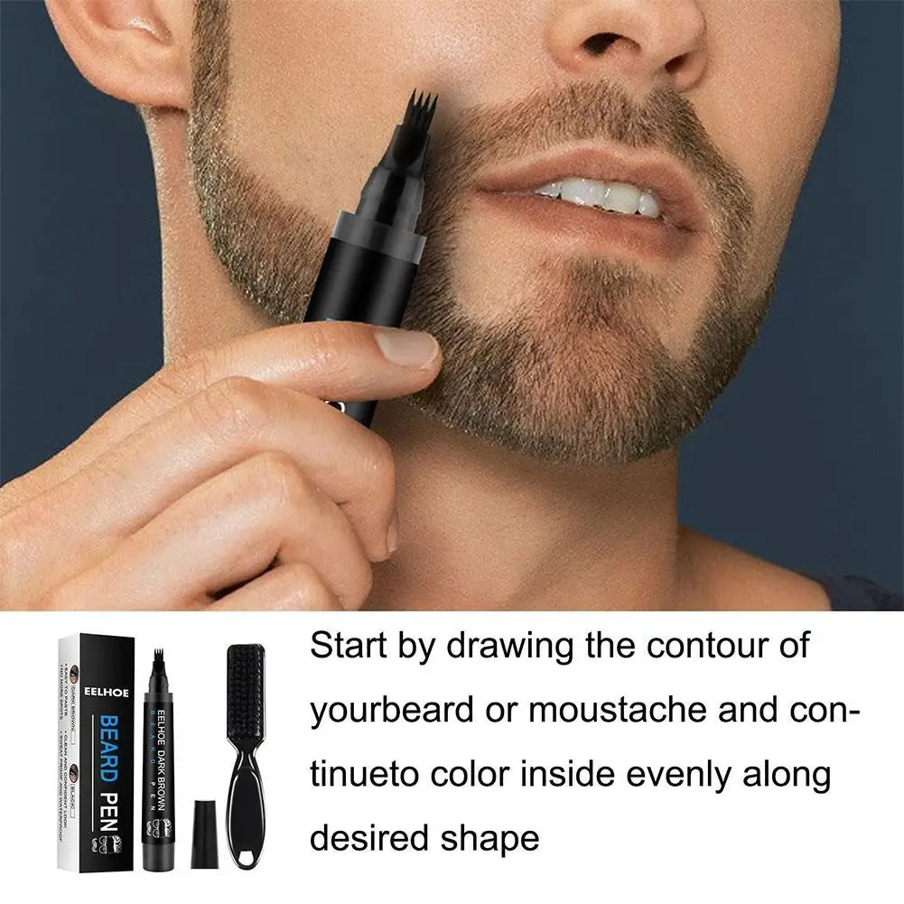 Pluma de barba impermeable para hombres, lápiz de relleno, cepillo de bigote, potenciador de cobertura, herramientas de reparación, Premium, nuevo