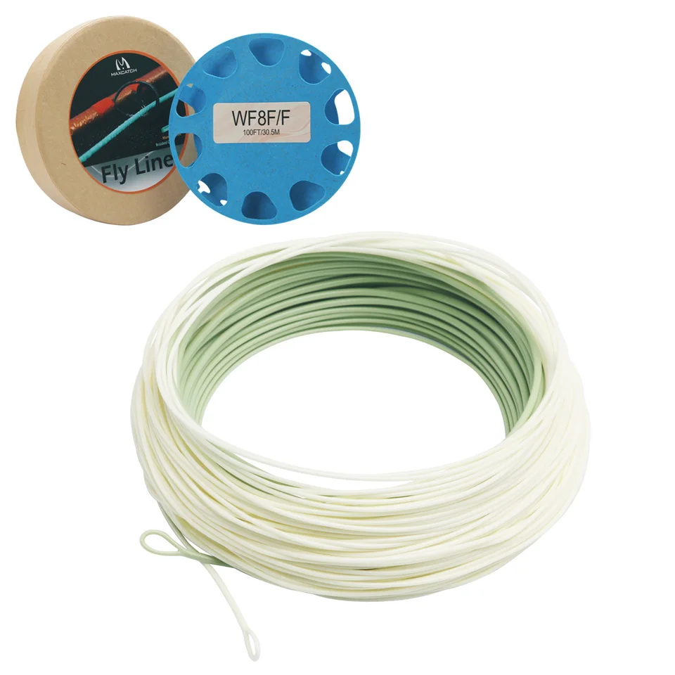 Maximumcatch Outbound 6/7/8/9/10wt Short Fly Fishing Line 100FT Weight Forward Saltwater Fly Line With 2 Welded Loops