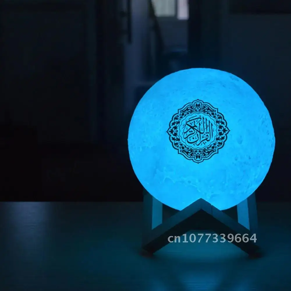 

Quran Bluetooth Speaker Small Colorful Remote Control LED Night Light Lamp Wireless Bluetooth Speaker with FM Radio Moonlight