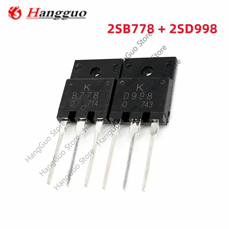 20pcs=10pair Original KTB778 KTD998 TO-3PF Audio Power amplifier B778 D998 Power Transistor 2SB778 2SD998