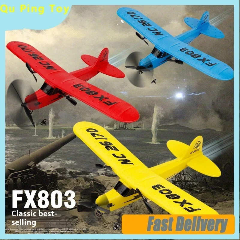 FX803 2.4G 2-Channel RC Airplane Epp Foam Fixed Wing Glider 2-Way Remote Control Toy for Children Gift