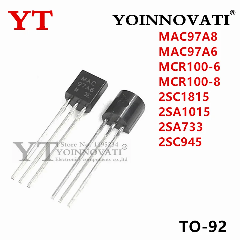 100Pcs New MAC97A8 MAC97A6 MCR100 MCR100-6 MCR100-8 2SC1815 2SA1015 2SA733 2SC945