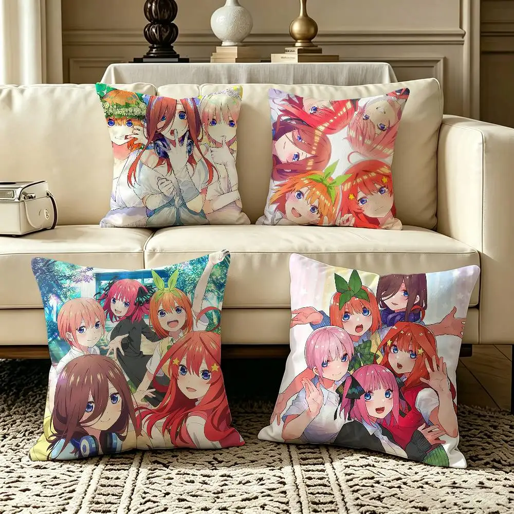 The Quintessential Quintuplets  Pillow Case Square Double-Sided Sofa Cushion Cover Bedroom Bedside Pillow
