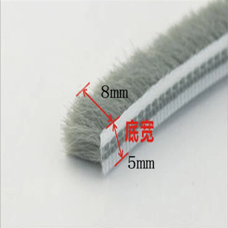 10M 5mm x 8mm aluminum sliding door window dust proof brush seal strip weatherstrip draught excluder seal tape door gasket