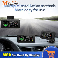 M60 Head Up Display Speed Slope Meter KMH MPH Digital GPS Inclinometer Car HUD Compass Overspeed Alarm 4x4 Off Road Accessories