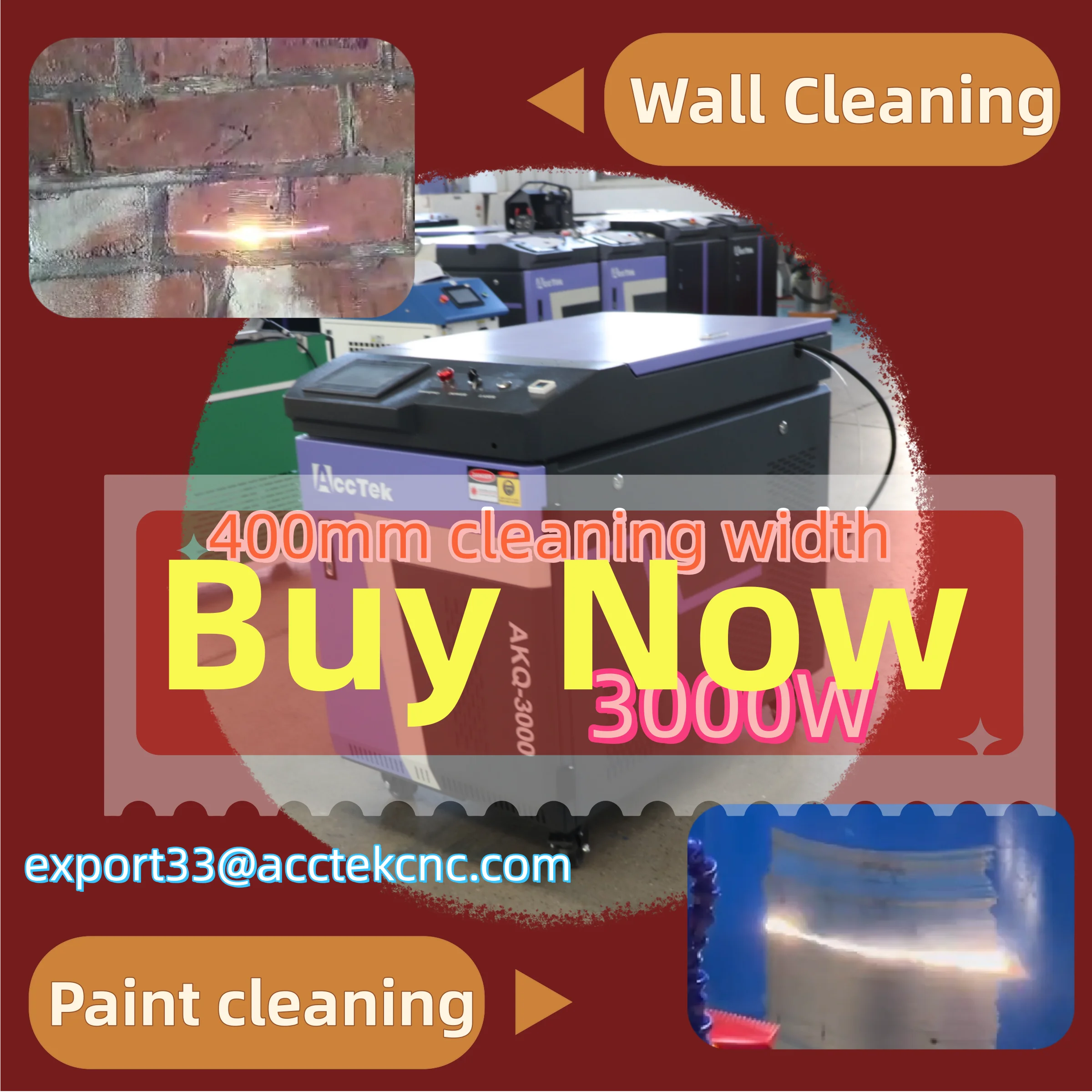 2000W 3000W 6000W Paint Laser Cleaner Continuous Laser Cleaning Rust Removal Fiber Laser Cleaning Machine