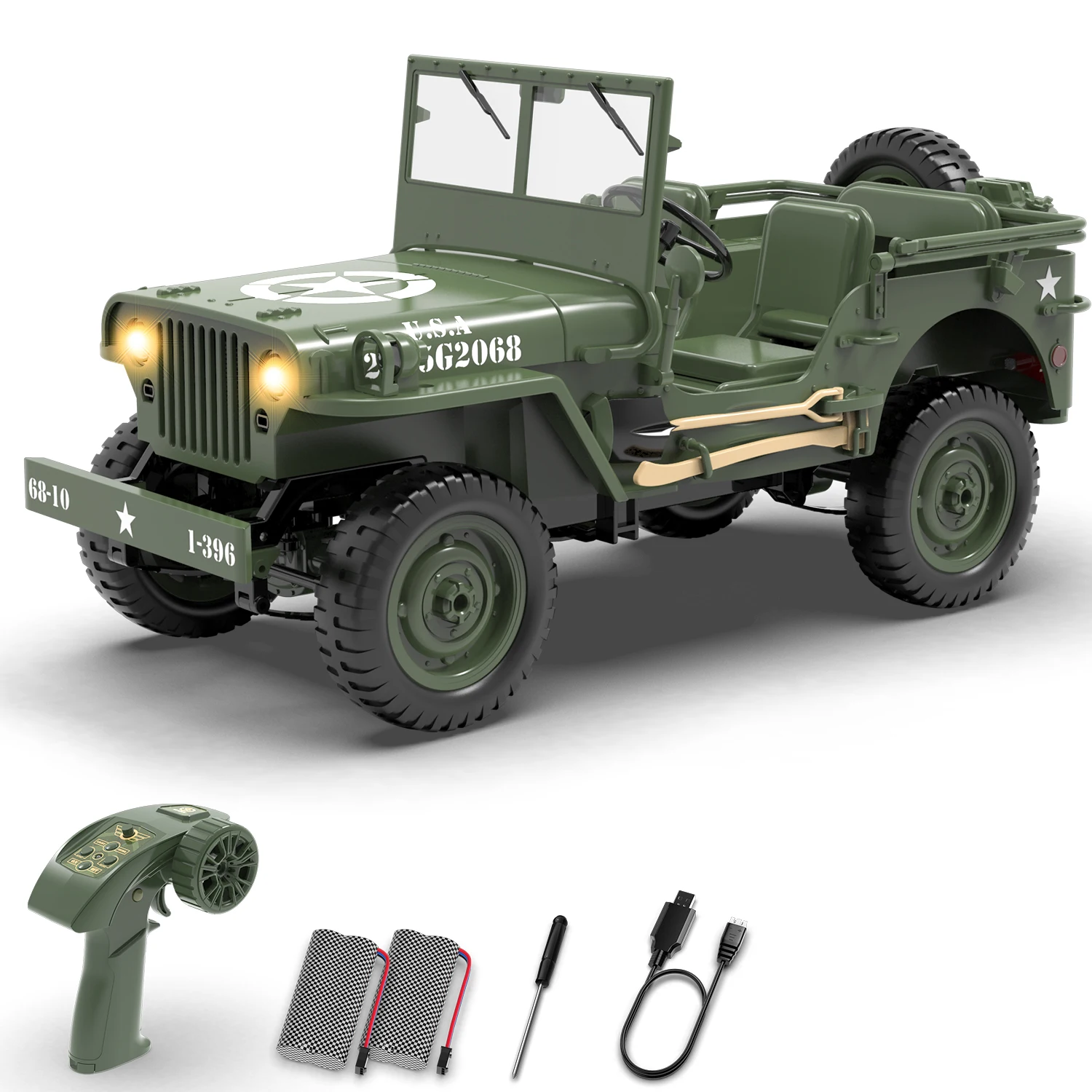 

RACENT RC Crawler 1:10 Scale Simulation of a Multi-Purpose Off-Road Car 2.4G Scaler Willys Jeep