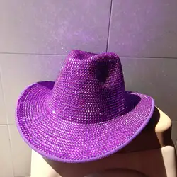 hats girl cowboy hat  party hat rhinestone cowboy cap Fedoras jazz men's winter hat for women capred diamond banquet cap