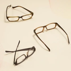 Acetate Classical Vintage Spectacle Small Rectangular Full Rim In Thick Eyeglasses Frame For Optical Prescription Lens