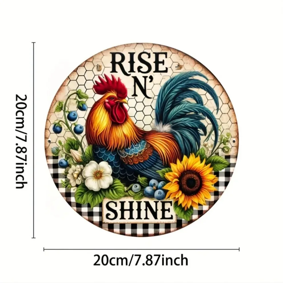 علامة معدنية على شكل عباد الشمس لتزيين الحائط فن حديدي لديكور المنزل من حظيرة الدجاج