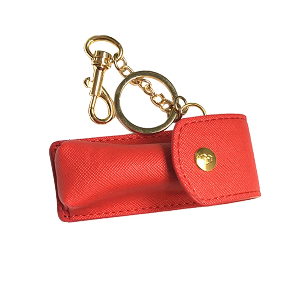 1pc porta rossetto portachiavi custodia rossa per donna balsamo per labbra custodia piccola organizzatore per trucco regalo accessorio a catena portatile