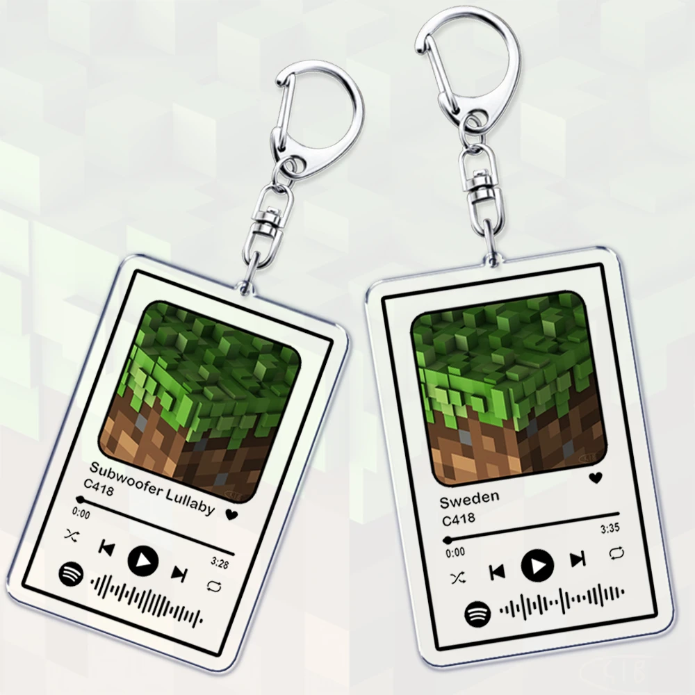 Popular Pixel Game Music Keychains for Women Accessories Bag Keying Jewelry Fans Friends Gamer Gifts
