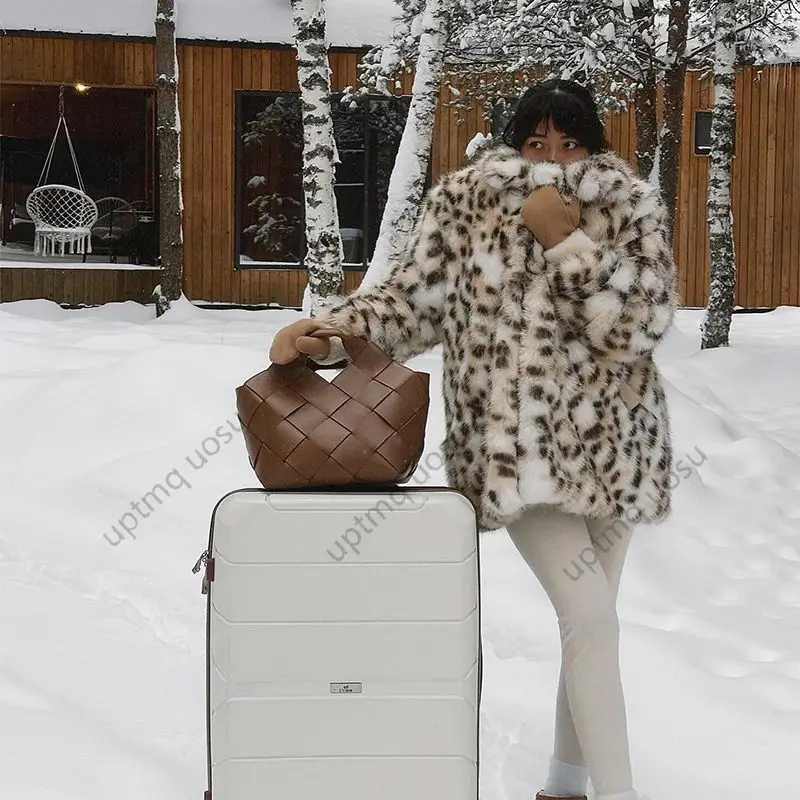 Manteau en fausse fourrure de renard à imprimé léopard marron de qualité supérieure, pelucheux, vintage, confortable, parka d'hiver, vêtements d'extérieur, vieux argent, mode midi, cuillère à soupe