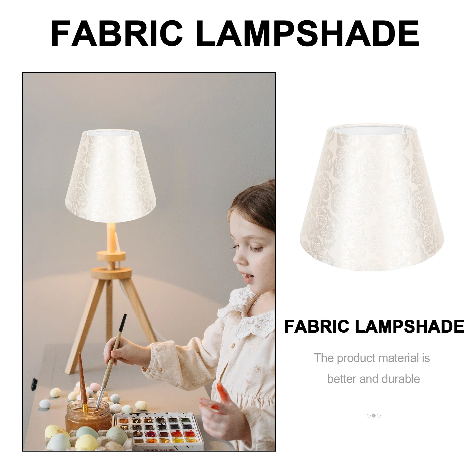 

Embroidery Lampshade Chrysanthemum Pattern Cloth Craft Table Lamp Cover Exquisite Design for Living Room Bedroom Study