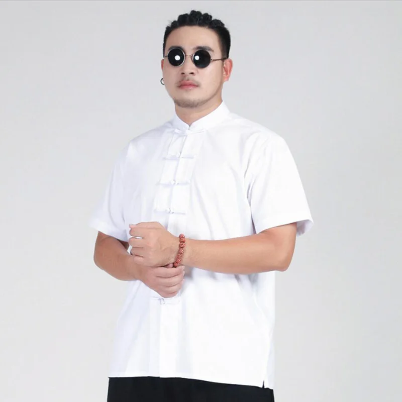 summer men Chinese style shirt short sleeve large size tang suit 8XL 9XL 10XL 12xl vintage personality shirt button 58 60 62 64