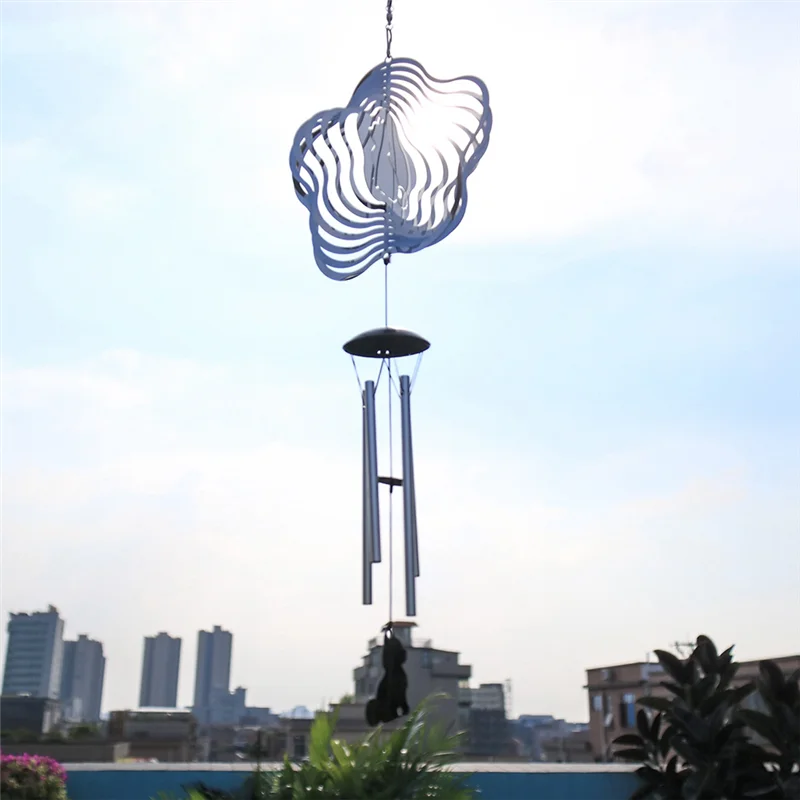 AB45 Campanas de viento Spinner de viento Decoración al aire libre, carillones de viento con 4 tubos de aluminio engrosados para mamá abuela mujeres duraderos 52 x 15 cm