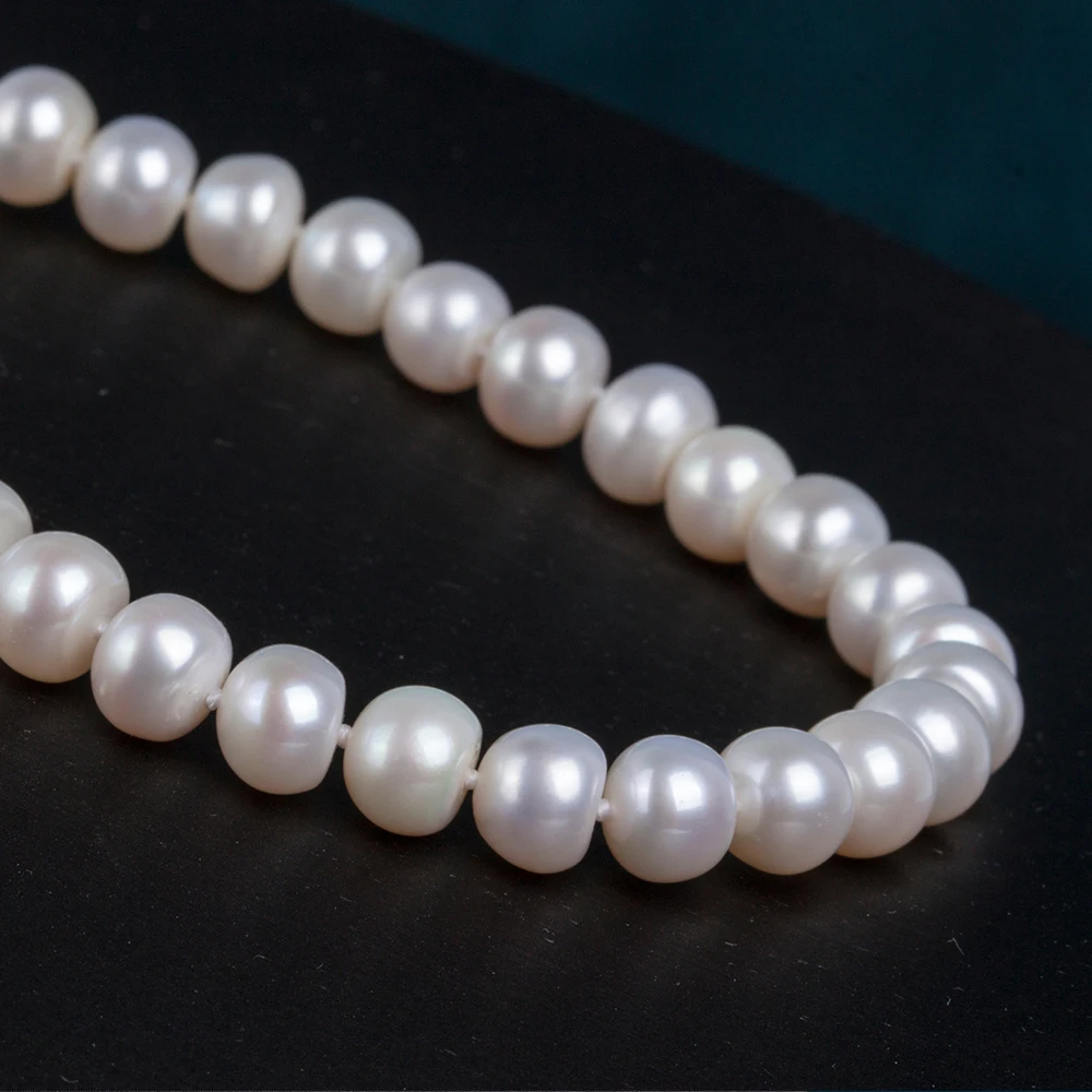 Natural Freshwater Pearl Strand 8-9mm Petite Button 17 Inch Jewelry Perfect First Pearl Gift PN076