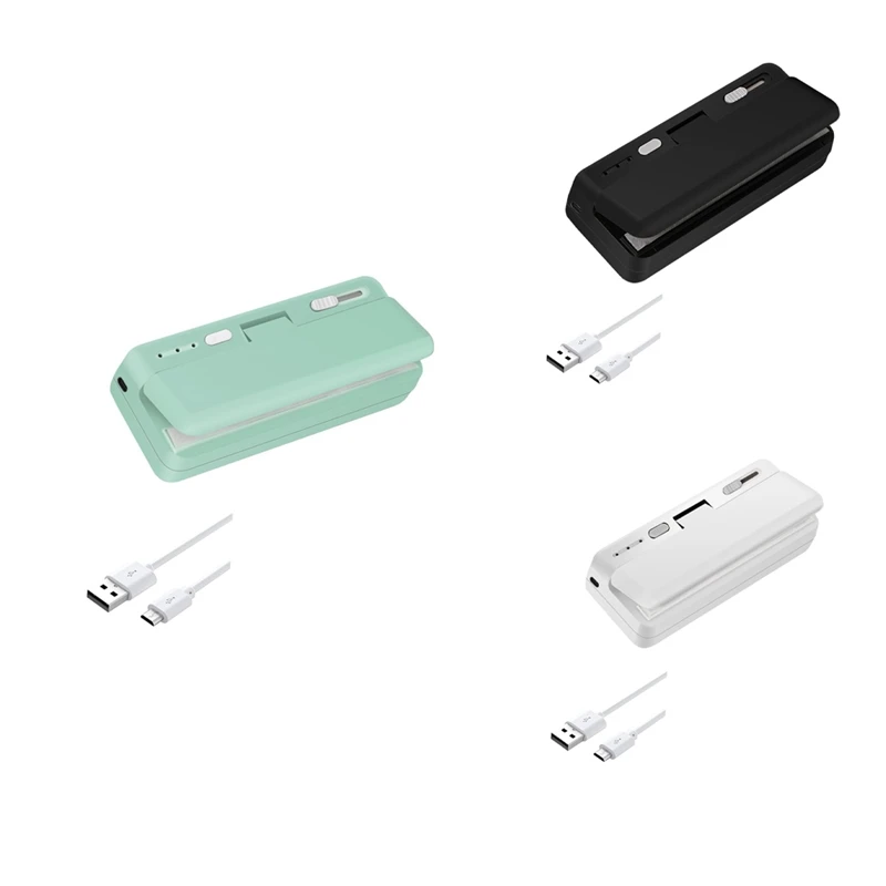 Мини-запайщик пакетов, USB-зарядное устройство, термосварщик пакетов для картофельных чипсов, запечатывает термосварку и резак для закусок, прочный зеленый цвет