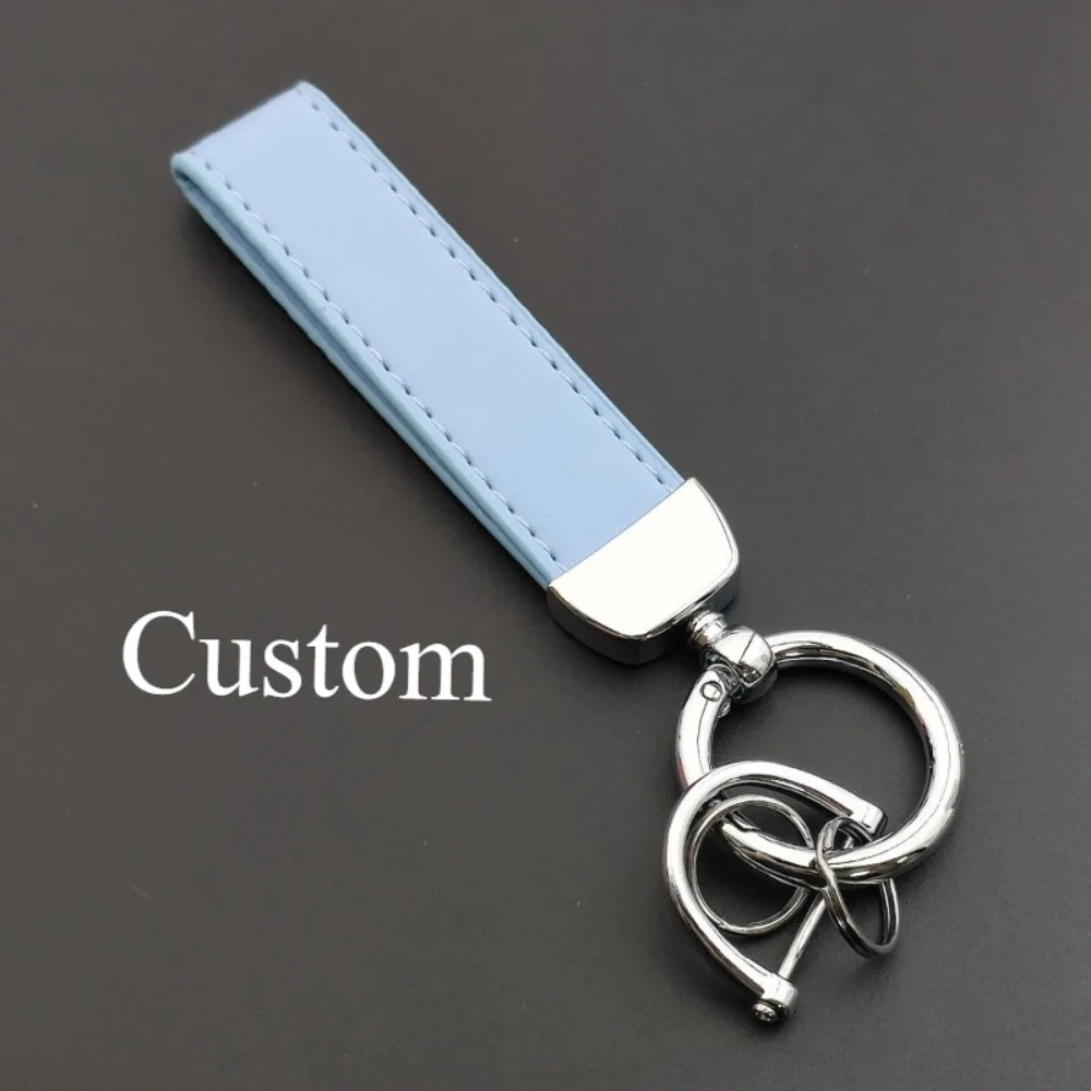 

Universal New Model Personalization Keychain Leather Accessories Text Name Keyring Male Backpack Motorcycle Gift Customize