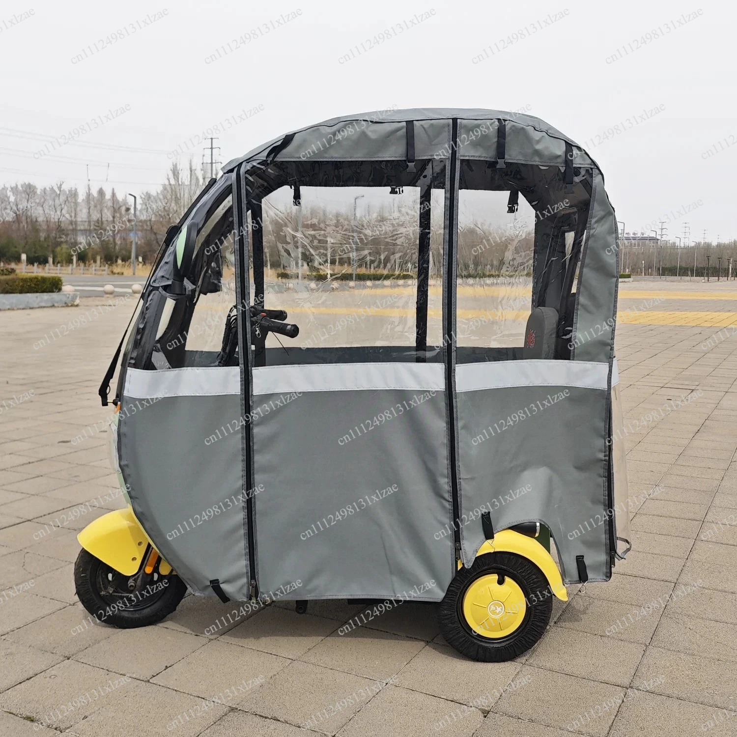 Thermal Cover Rain Curtain Shed for E-Trike - Excluding Tricycle, Integrated Shed with Thickened Surrounding Curtain