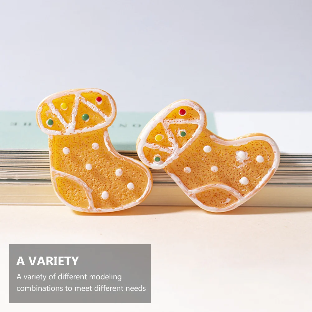 

20pcs Simulation Food Decor Christmas Biscuit Ornaments For Phone Case Decoration Diy Mini Accessories Party Craft Gift