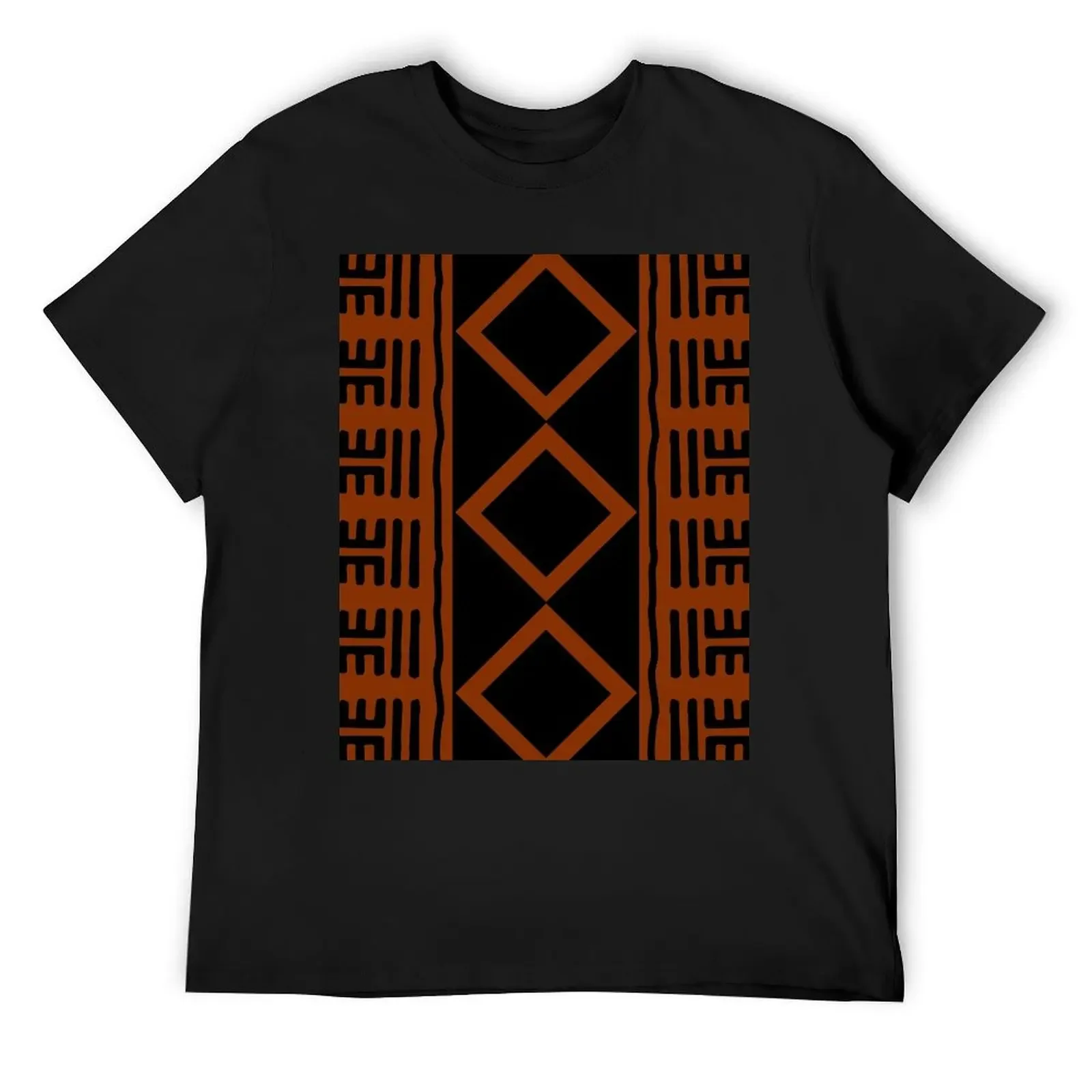 Rust Colored African Mudcloth T-Shirt blacks oversized t shirt rapper graphic tees mens graphic t-shirts