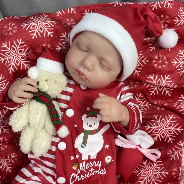 MRB 50CM Gotowe lalki Reborn Baby LouLou Girl Prezent świąteczny Realistyczny silikonowy winyl Noworodek 3D Skóra Widoczne żyły Zabawki DIY