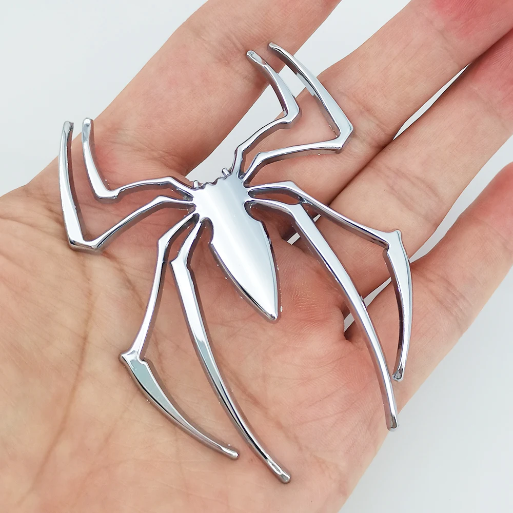 Universal 3D Metal Car Stickers Spider Logo Emblem Chrome Black Red Gold Badge Decal Auto Styling Sticker Exterior Accessories
