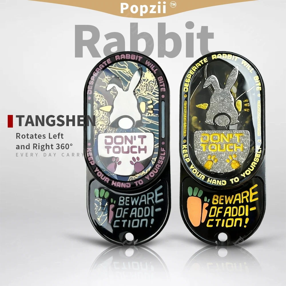 

TANGSHEN Coating Rabbit Rotates Left And Right 360° Fidgeting Toy Stainless Steel Mechanical Push Slider Anxiety Toys