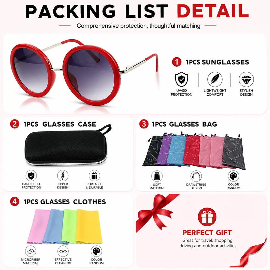 Sunglasses Women Men Round New - Vintage Fashion Aesthetic ulasan dan harga