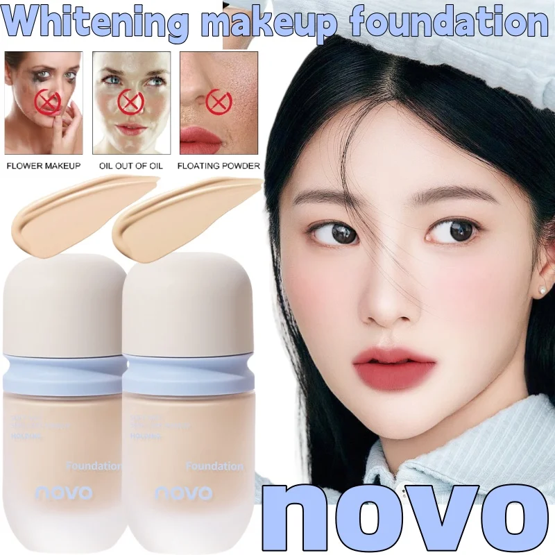 

NOVO Concealer Whitening Makeup Foundation 30ml Natural Oil Control and Long-lasting Sweat-proof Makeup Foundation