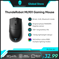 ThundeRobot ML901 Three-mode Mouse Gaming Wireless Bluetooth 2.4G Wired Ultra-lightweight Design PAW3395 Wireless Charging