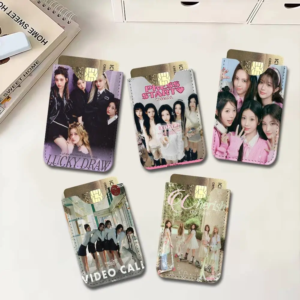 Singer I-ILLIT Creative Printed with Leather Protective Case Business Portable Letter Pattern Leather Credit Bags