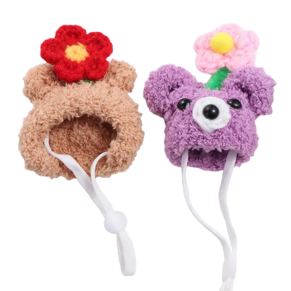 Photo Props Plush Hamster Cap Cute Mini Cotton Doll Hat Hand Crocheted DIY Doll Hat Winter