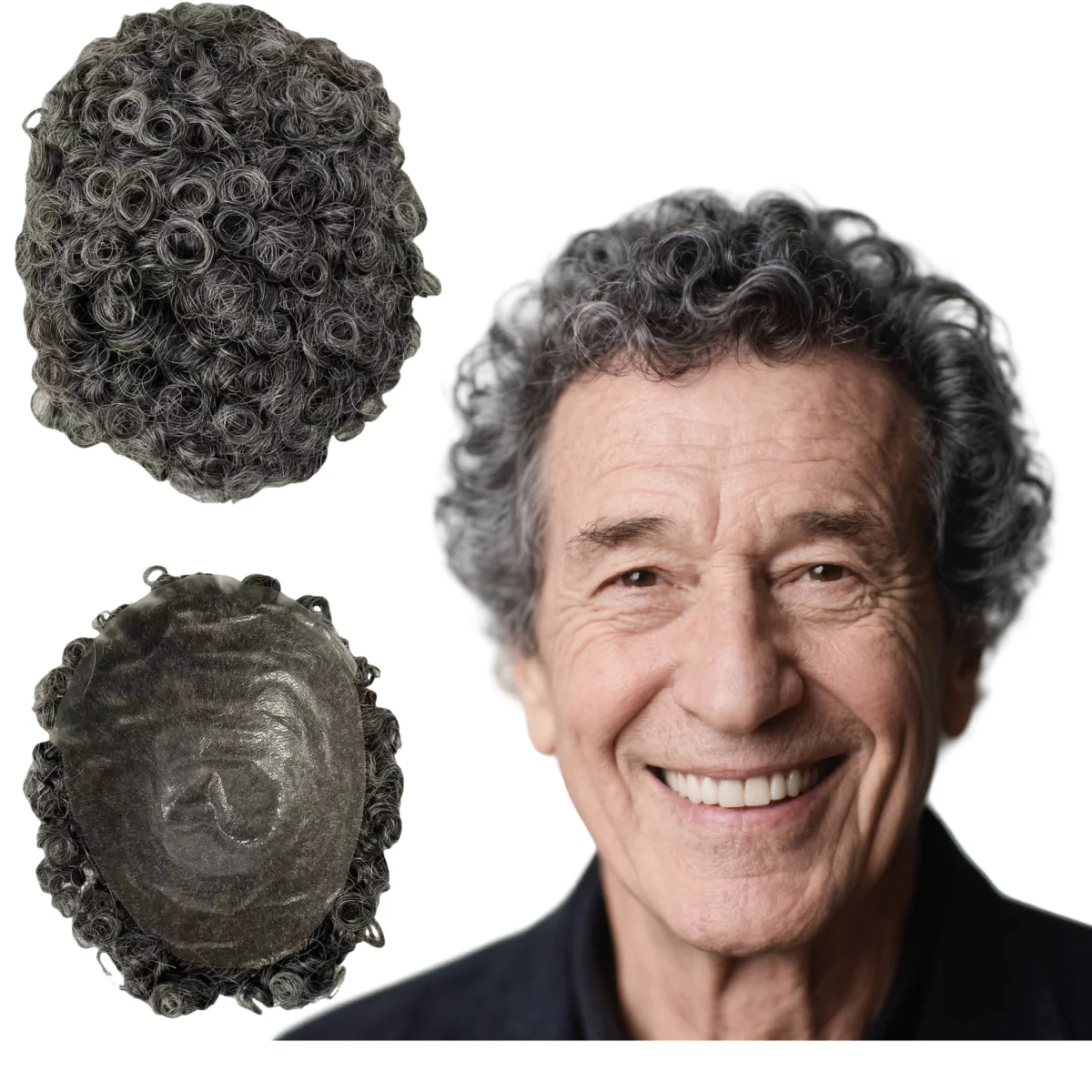 

18 мм завиток серого цвета, бразильские девственные человеческие волосы, замена 8x10, завязанные волосы, полный парик из искусственной кожи для чернокожих мужчин, быстрый экспресс