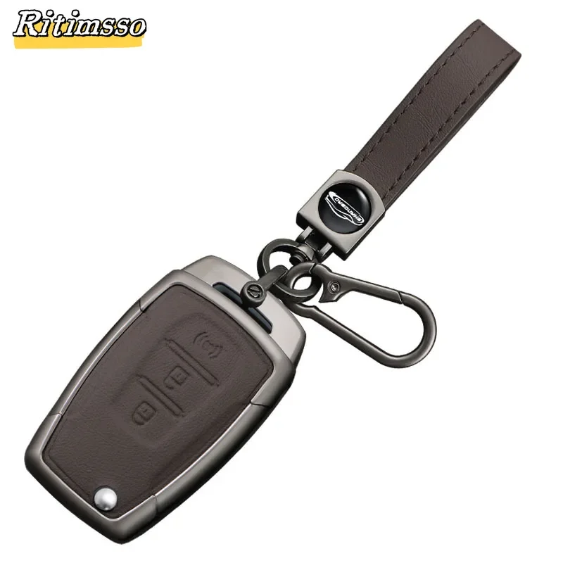 Zinc Alloy Car Flip Key Cover Case Shell Fob For SsangYong Kyron 2 Sanka Actyon Korando Tivoli Rexton  Protector Holder Keychain