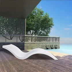 Sillas de tumbonas de playa de fibra de vidrio Inox de aluminio de ratán de madera lateral de piscina al aire libre portátiles impermeables de lujo