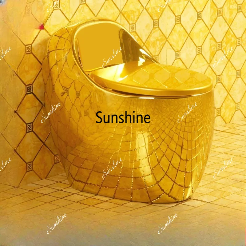 European-style golden egg-shaped toilet siphon silent pumping gold-plated deodorant toilet
